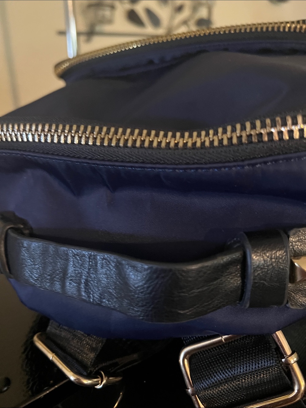 MMS Design Studio Navy Blue Backpack with Gold Hardware - Picture 8 of 11